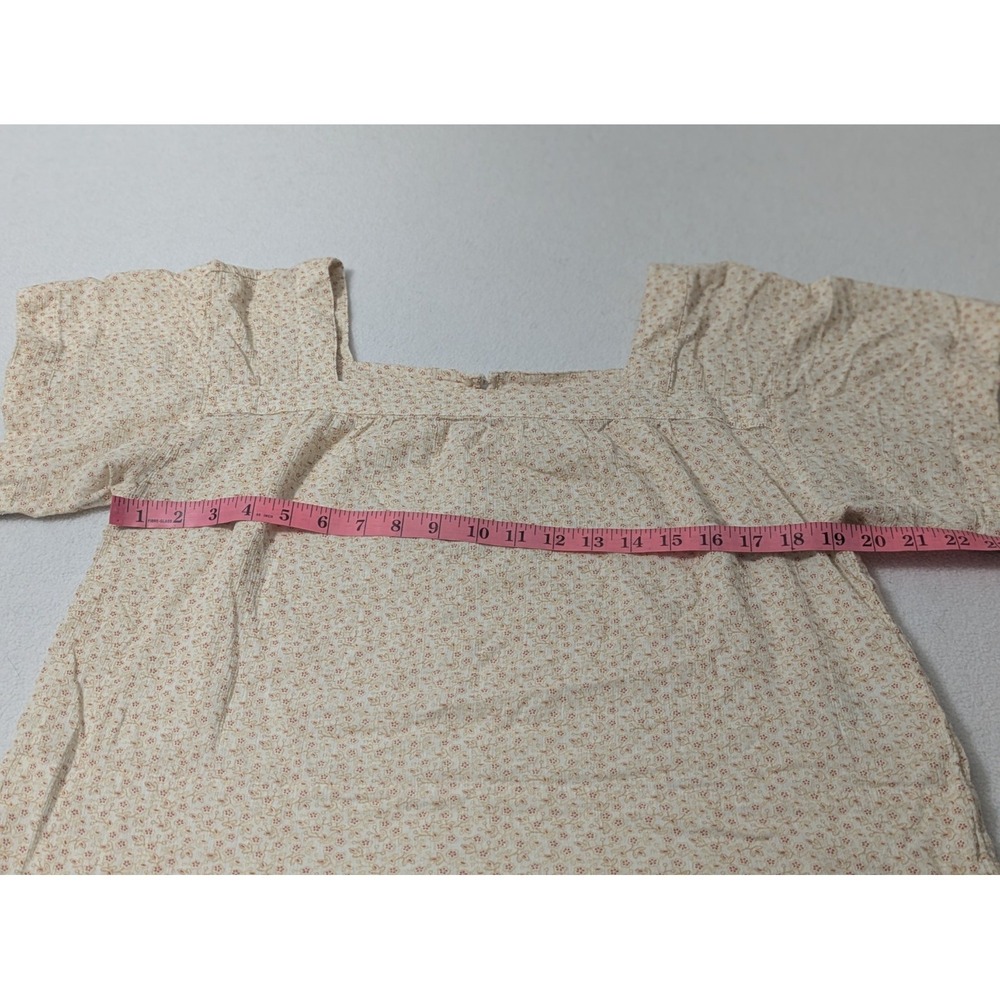 Madewell Top Large Yellow Beige Square Neck Ditsy Floral Cottage Prairie - Picture 10 of 12